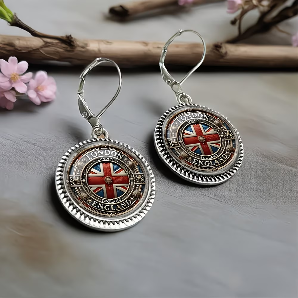 Vintage British Round Earrings