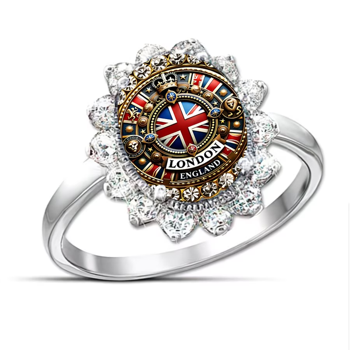 Royal British Flag Silver Ring