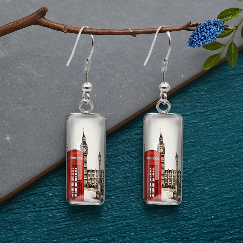 Big Ben &amp; Call Booth Rectangular Earrings