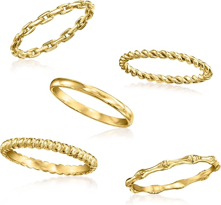 Gold Stackable Rings Set