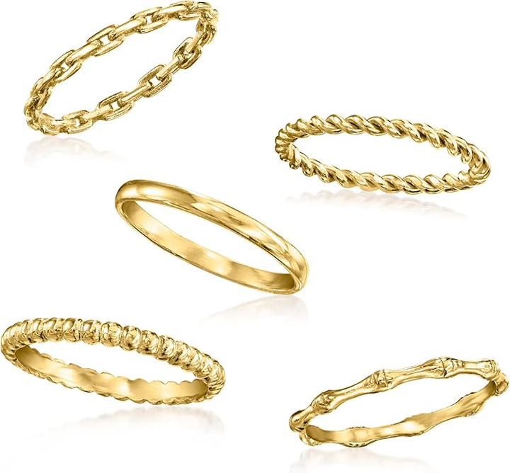 Gold Stackable Rings Set