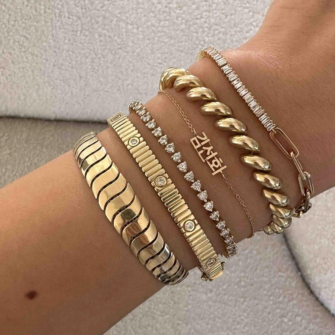 Serena Baguette Tennis Link Bracelet Diamond