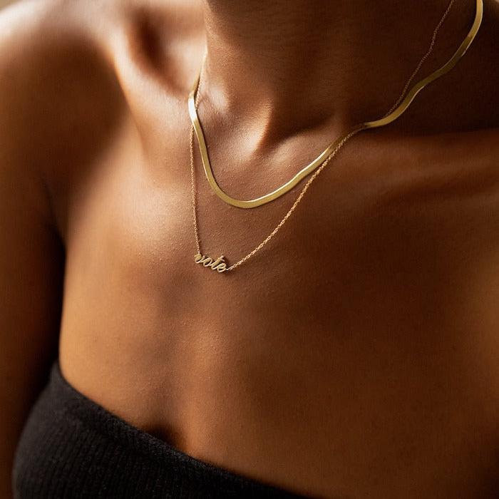 Carter Herringbone Chain Necklace