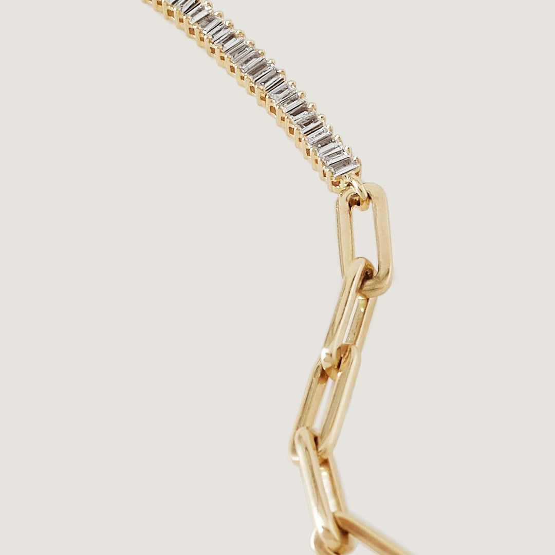 Serena Baguette Tennis Link Bracelet Diamond
