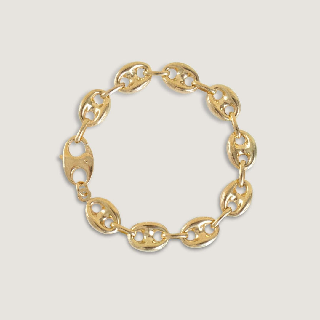 Puffed Mariner Chain Bracelet Gold