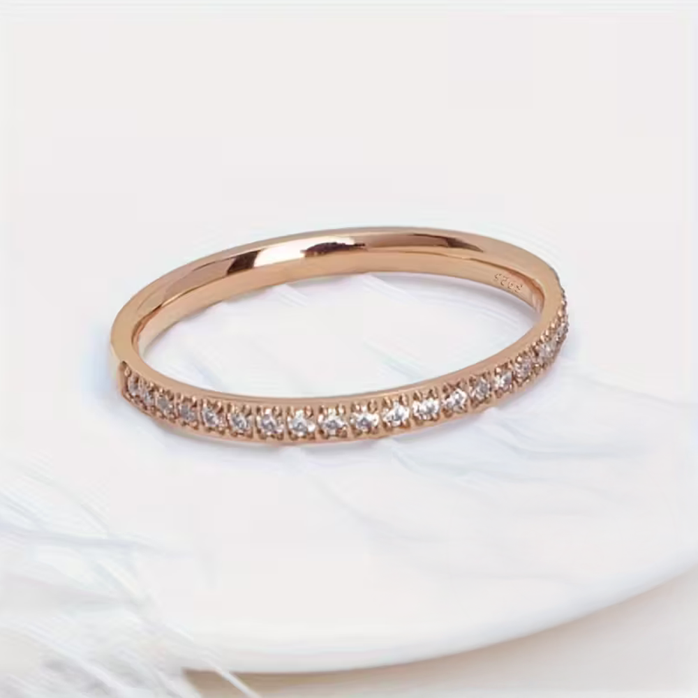 Slim Gold Zirconia Band Ring
