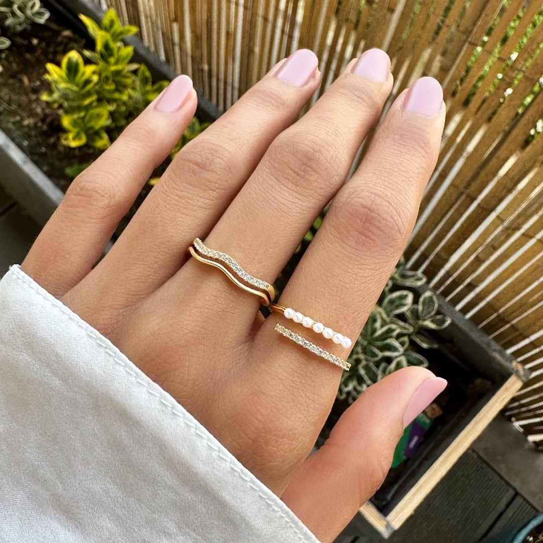 “Wrap Me” Pearl &amp; Crystal Ring