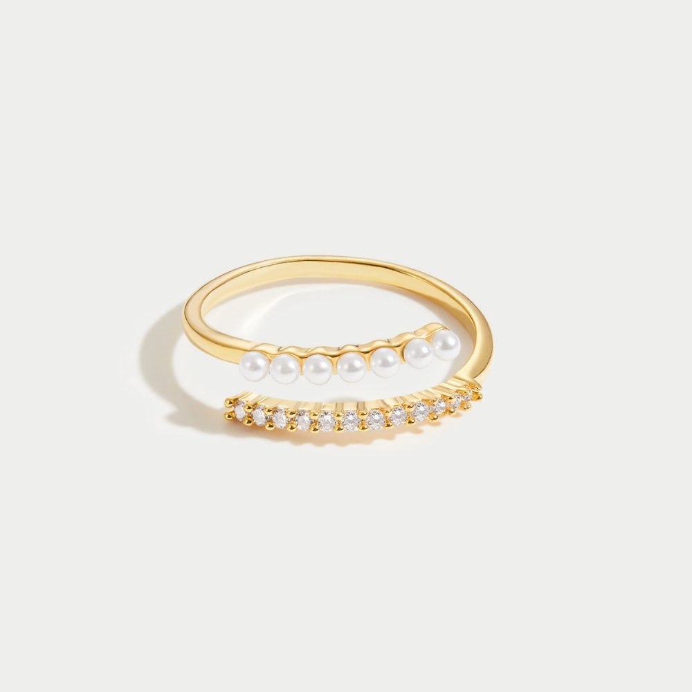 “Wrap Me” Pearl &amp; Crystal Ring