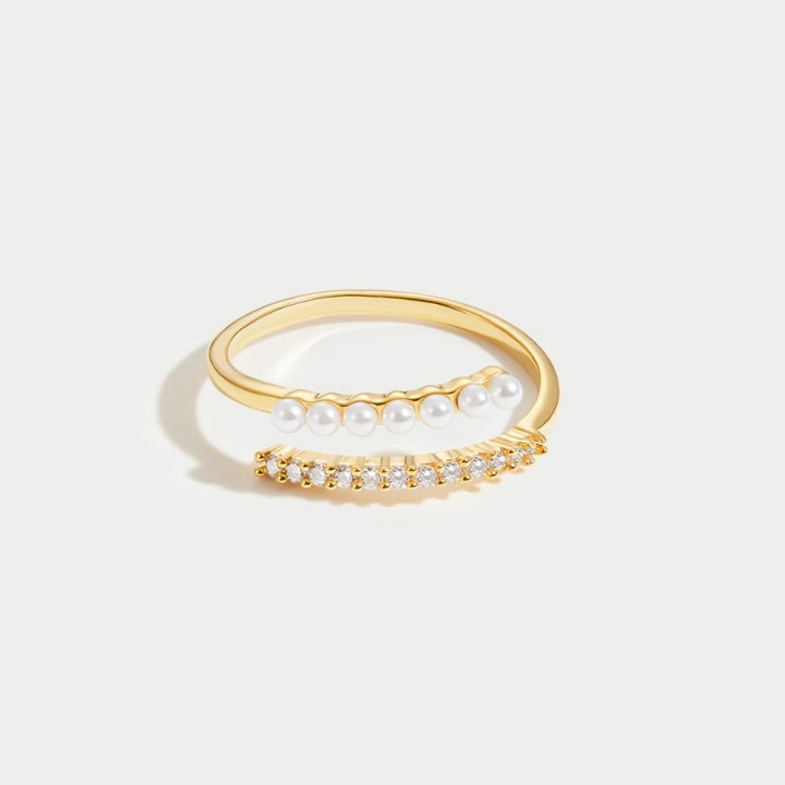 “Wrap Me” Pearl &amp; Crystal Ring