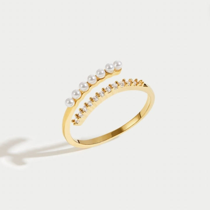 “Wrap Me” Pearl &amp; Crystal Ring